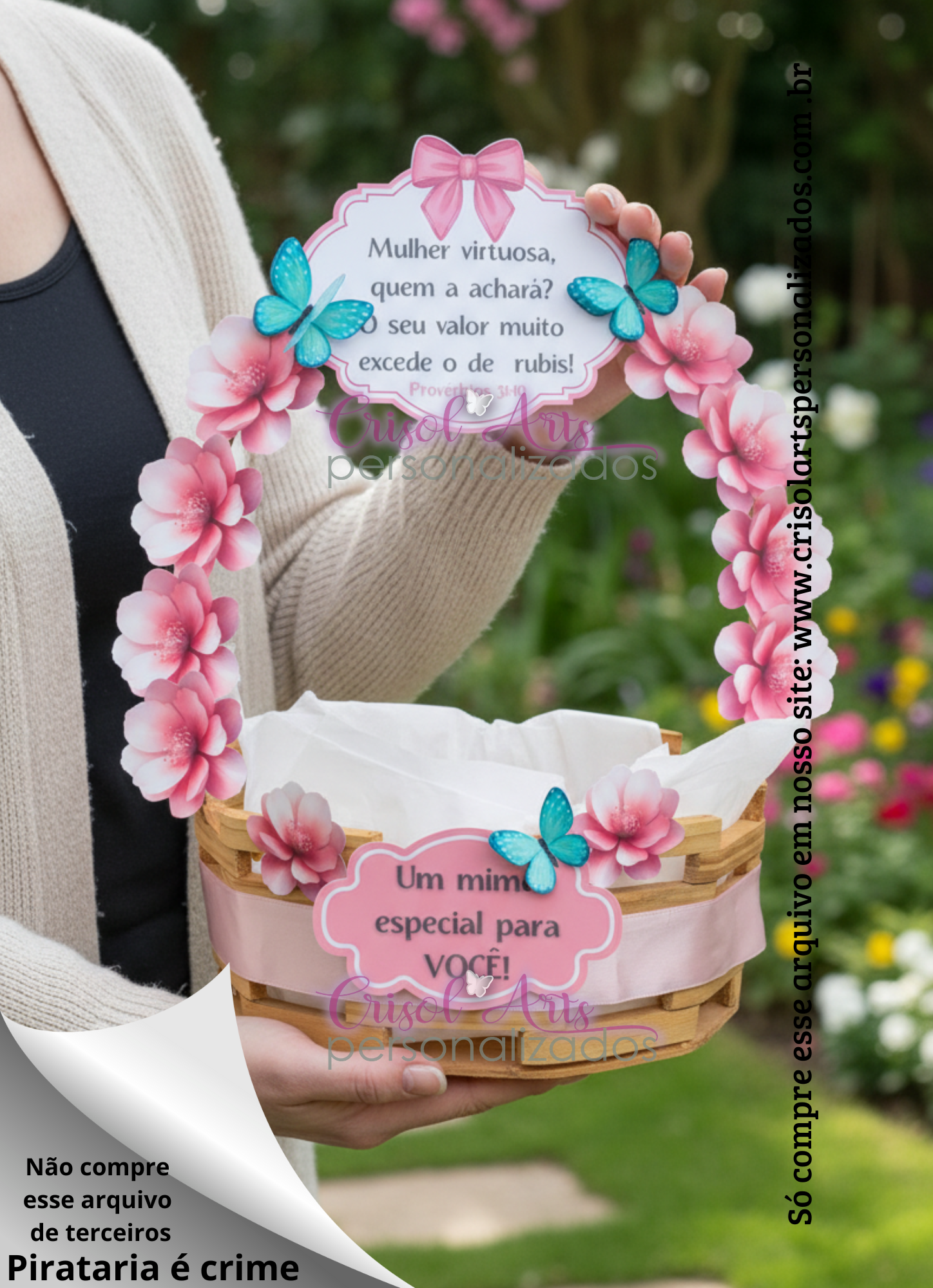 decoraçao cesta dia das mulheres Decoração cesta Dia das Mulheres - Imagem 1