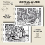 KIT DIGITAL LIVRO PARA COLORIR ( A5 ) - TEMA PAÍSES - Imagem 3