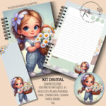 ARQUIVO DIGITAL CADERNO DE ANOTAÇÕES GAROTINHA E AS MARGARIDAS - Imagem 3