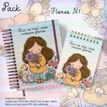 Caderno Pautado A5+Bloquinho A6 Flores N1