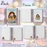 Caderno Pautado A5+Bloquinho A6 Flores N1 - Imagem 3