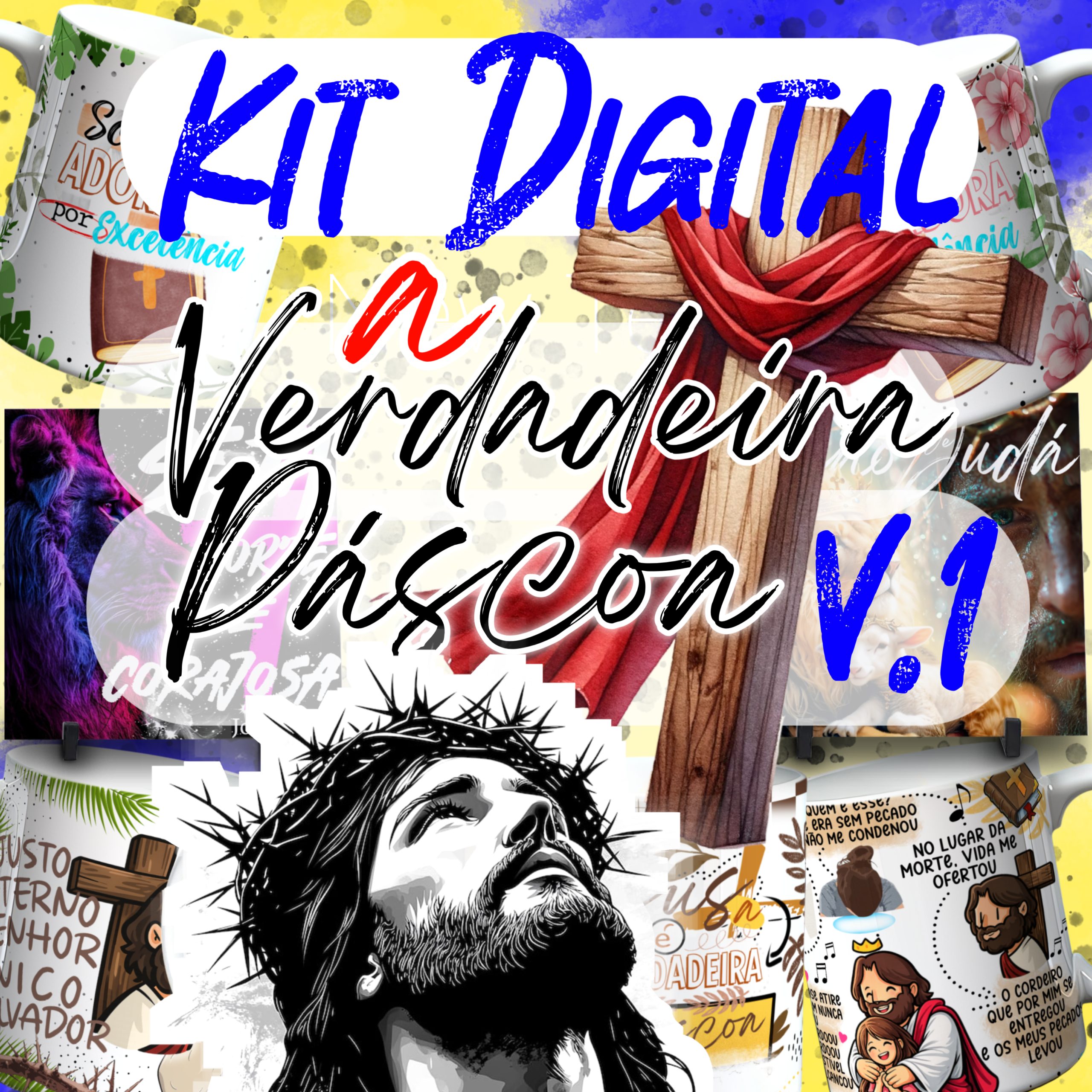 A VERDADEIRA PÁSCOA CRISTÃ 2026 Pacote de Artes Caneca A VERDADEIRA PÁSCOA CRISTÃ - Imagem 1