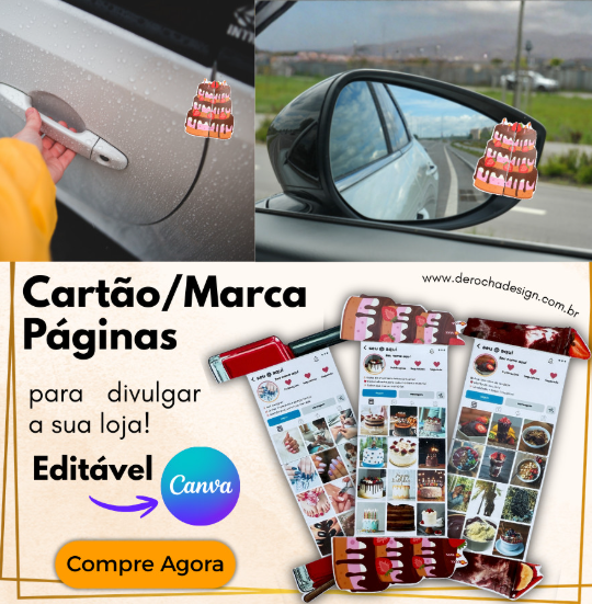 CARD RETROVISOR Cartão de Visita - Editável no Canva - Imagem 1