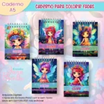 Caderno A5 Para Colorir Fadas