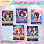 Caderno A5 Para Colorir Fadas - Imagem 3