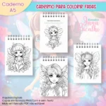 Caderno A5 Para Colorir Fadas - Imagem 2