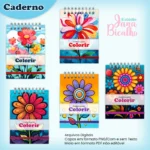 Caderno A5 Para Colorir Floral