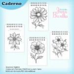 Caderno A5 Para Colorir Floral - Imagem 2