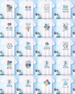 Pacote de Artes Caneca + Camisa Autismo V6 - Imagem 5