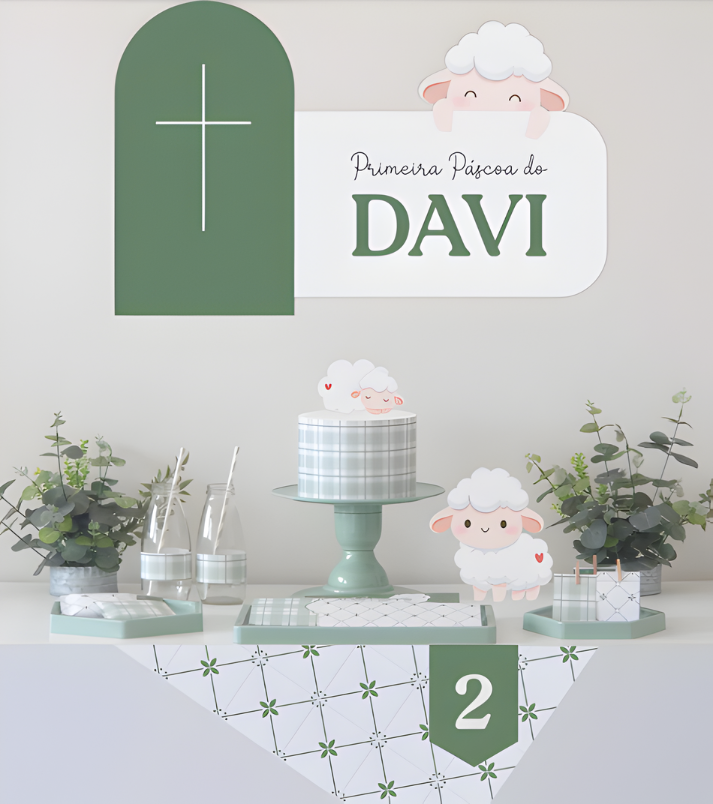 Design sem nome Kit digital - Festa Páscoa - Ovelhinha - Imagem 1