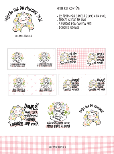 Dia da Mulher 2026 Arte Digital para Sublimação Dia da Mulher 2026 - Imagem 1