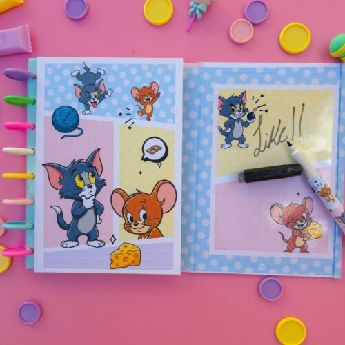 Caderno Quadro Embutido Tom e Jerry