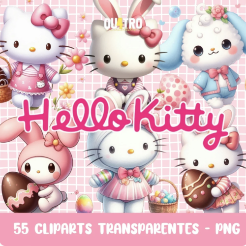 Kit Digital Hello Kitty Páscoa