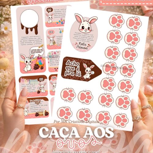 Caça aos ovos - Páscoa - PDF - Arquivo de corte