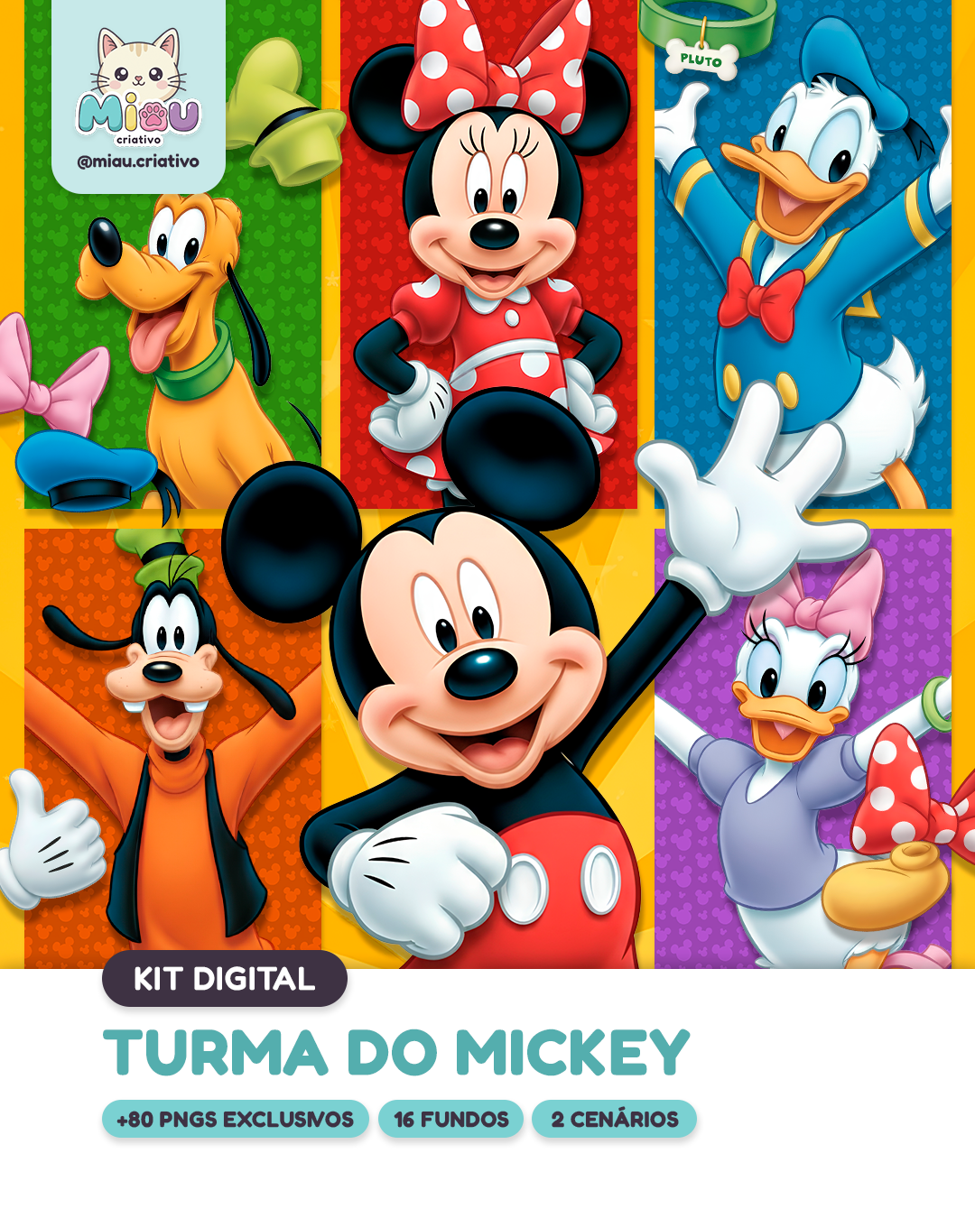 Turma do Mickey Kit Digital Turma do Mickey - Imagem 1