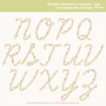 Kit Digital Alfabeto Florido – COMPLETO – Cliparts em aquarela - Imagem 6