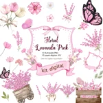 Kit Digital Floral Lavanda Pink