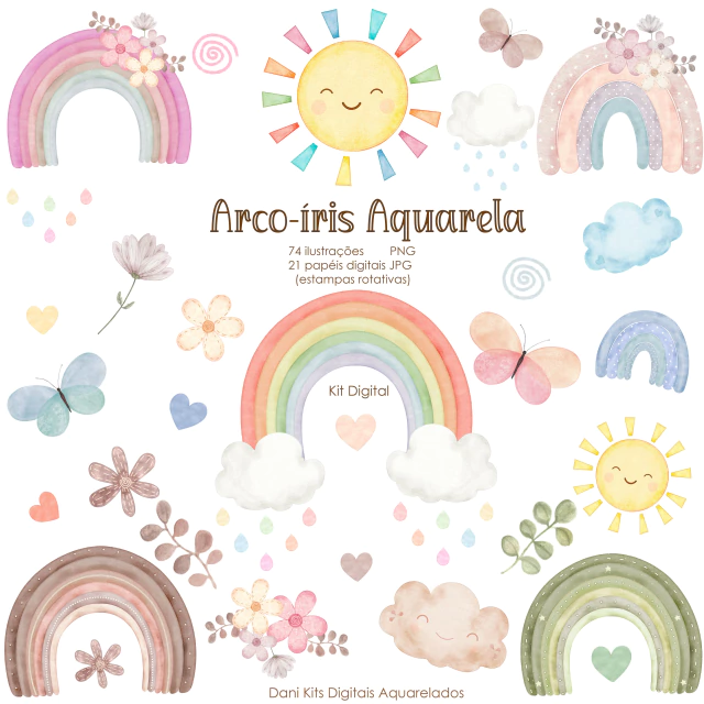 capa-kt-arco-iris-f580f78e85942d713217625985532035-640-0 KIT DIGITAL ARCO-ÍRIS AQUARELA - Imagem 1