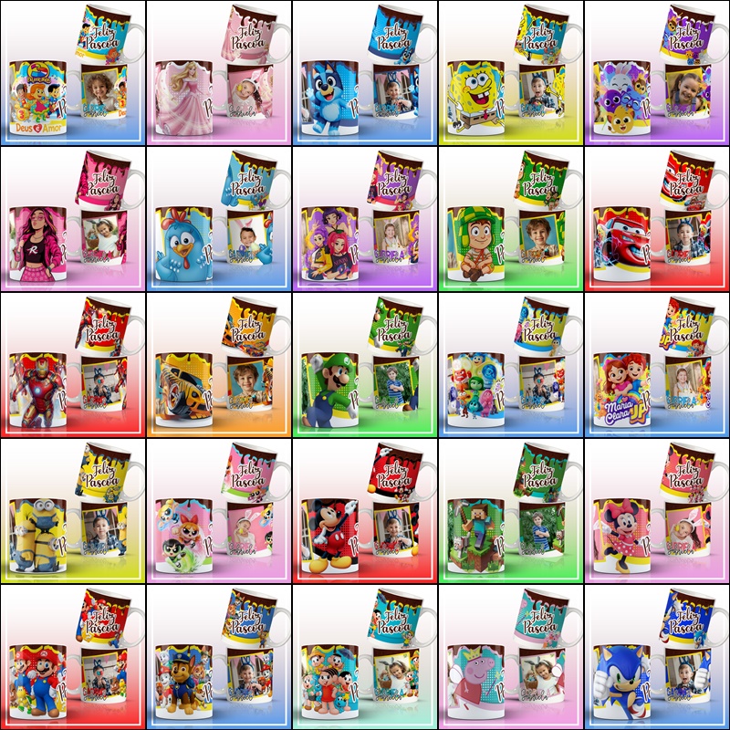 page Arte Caneca - PÁSCOA PERSONAGENS - Imagem 1