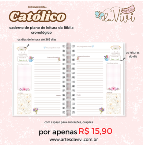Miolo Católico plano de leitura da bíblia - arquivo digital