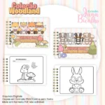 Livro A5 Para Colorir Horizontal Coleção Woodland - Imagem 3