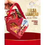 ARQUIVO DE CORTE CAIXA SACOLA CORAÇÃO LUXO