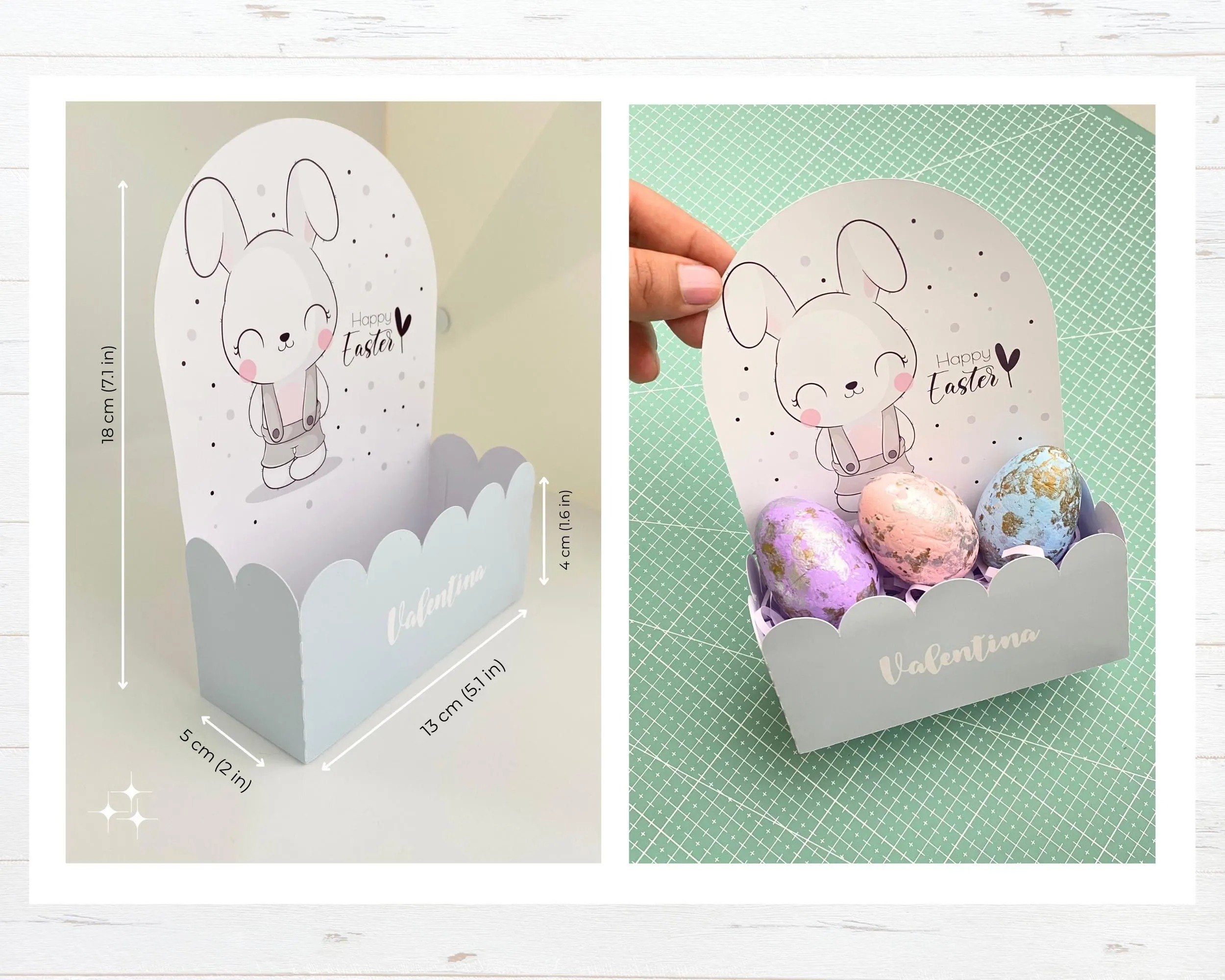 Modelo de caixa de coelho da Páscoa - SVG e Estúdio Arquivo Caixa de Coelho - Imagem 1