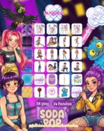 Kit Digital Aquarela Inspirado Guerreiras Kpop II - Imagem 2