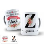 Arte Digital para Caneca Amigas Alfabeto Floral - Imagem 2