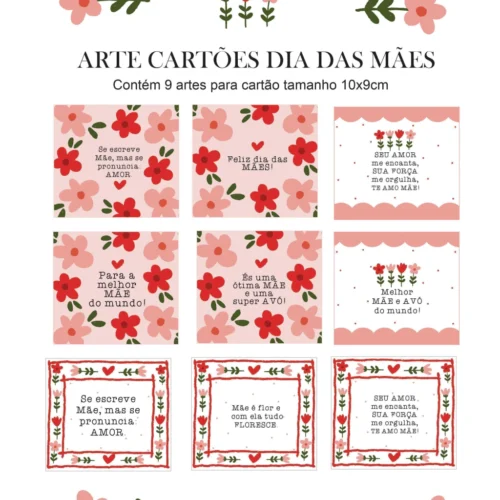 Arte Digital Cartões Dia das Mães