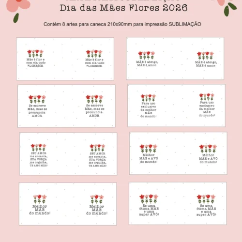 Arte Digital SUBLIMAÇÃO Mães Flores 2026
