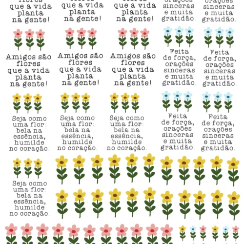 Arte Digital Frases Flores ( tamanho folha A4)