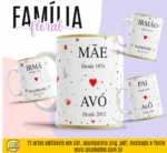 ESTAMPA FAMÍLIA FLORAL CANECAS