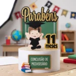Arquivo de Corte Topo de Bolo Conclusão de Mesversario Menino