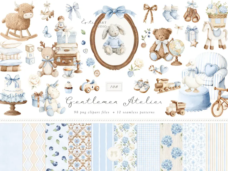 il_794xN.7758179207_4tf8 Kit Digital Brinquedos em Aquarela - Imagem 1