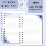 KIT DIGITAL CADERNO PARA O CONGRESSO 2026 - FLORAL AZUL COM TEMA - Imagem 6
