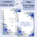 KIT DIGITAL CADERNO PARA O CONGRESSO 2026 - FLORAL AZUL COM TEMA - Imagem 5