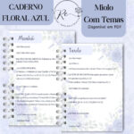 KIT DIGITAL CADERNO PARA O CONGRESSO 2026 - FLORAL AZUL COM TEMA - Imagem 8