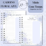 KIT DIGITAL CADERNO PARA O CONGRESSO 2026 - FLORAL AZUL COM TEMA - Imagem 2