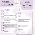 KIT DIGITAL CADERNO PARA O CONGRESSO 2026 - FLORAL LILÁS COM TEMA - Imagem 7