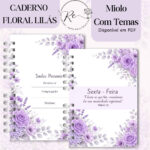 KIT DIGITAL CADERNO PARA O CONGRESSO 2026 - FLORAL LILÁS COM TEMA - Imagem 6