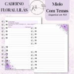 KIT DIGITAL CADERNO PARA O CONGRESSO 2026 - FLORAL LILÁS COM TEMA - Imagem 5