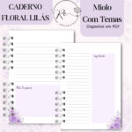 KIT DIGITAL CADERNO PARA O CONGRESSO 2026 - FLORAL LILÁS COM TEMA - Imagem 4