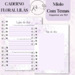 KIT DIGITAL CADERNO PARA O CONGRESSO 2026 - FLORAL LILÁS COM TEMA - Imagem 3
