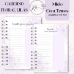 KIT DIGITAL CADERNO PARA O CONGRESSO 2026 - FLORAL LILÁS COM TEMA - Imagem 2