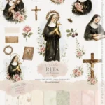 Kit Digital Ilustrações Santa Rita de Cássia