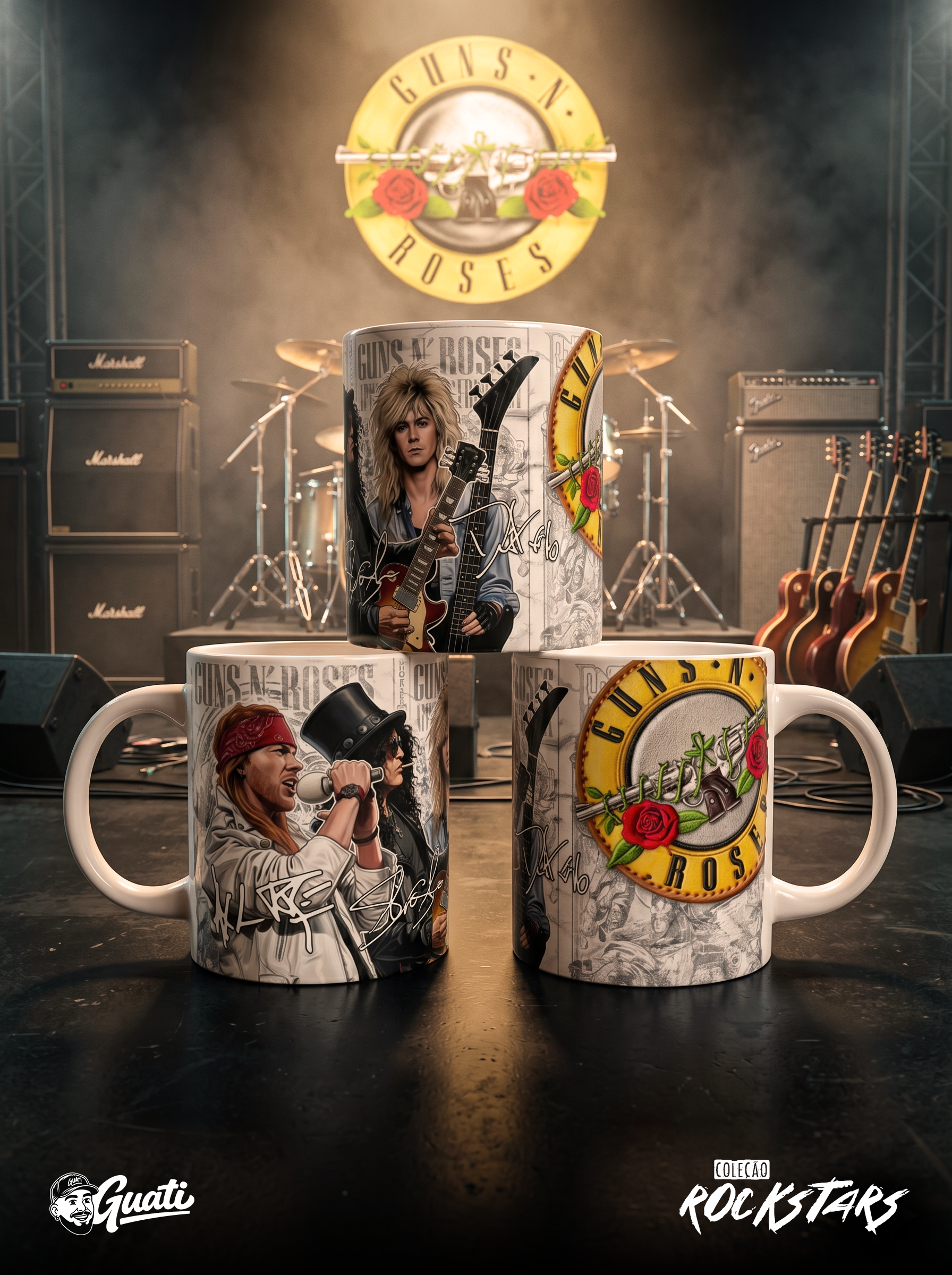 Guns-2-2 Arte Canecas Rockstars Vol. 1 - Imagem 1