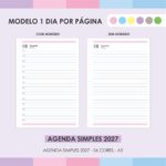 Arquivo Agenda Simples 2027 - 06 Cores - Imagem 4