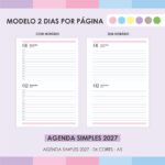 Arquivo Agenda Simples 2027 - 06 Cores - Imagem 3