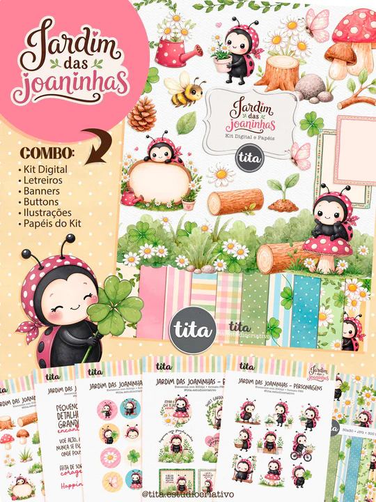 combopromojardim_540x Jardim das Joaninhas - Combo Ilustrações e Papéis - Imagem 1